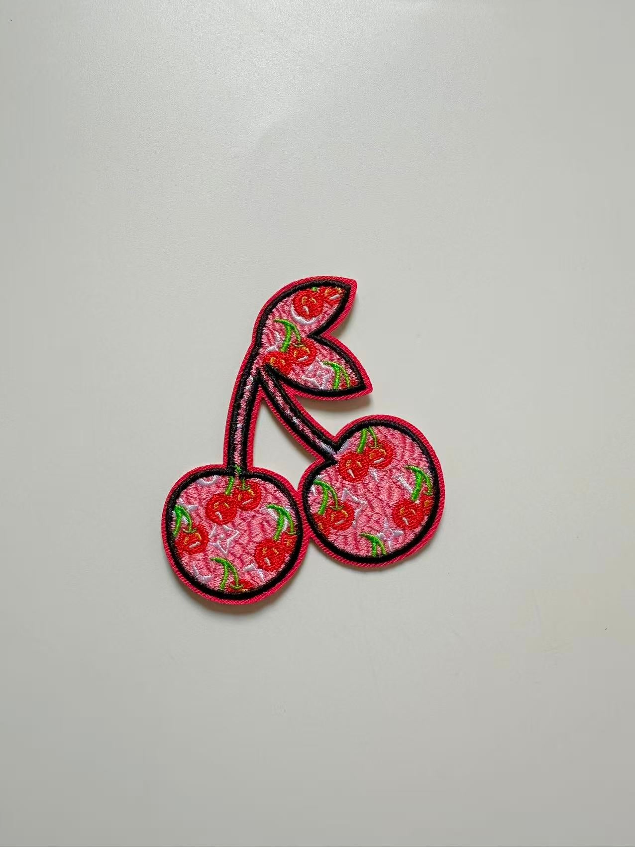 Craft Embroidery LV Cherry Jacquard Patches For Customized Jacket