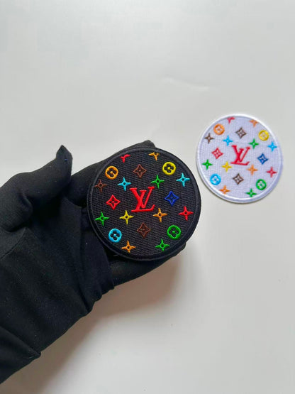 Craft Embroidery LV Circle Jacquard Patches For Customized Clothing
