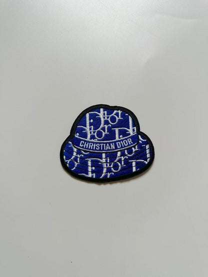 Craft Embroidery Blue Dior Jacquard Patches For Customized Apparel