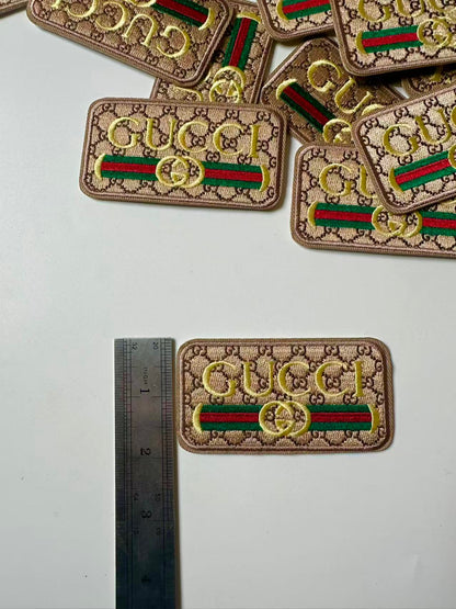 3.7"x1.8" Craft GG Tan Jacquard Label For Handmade Clothing