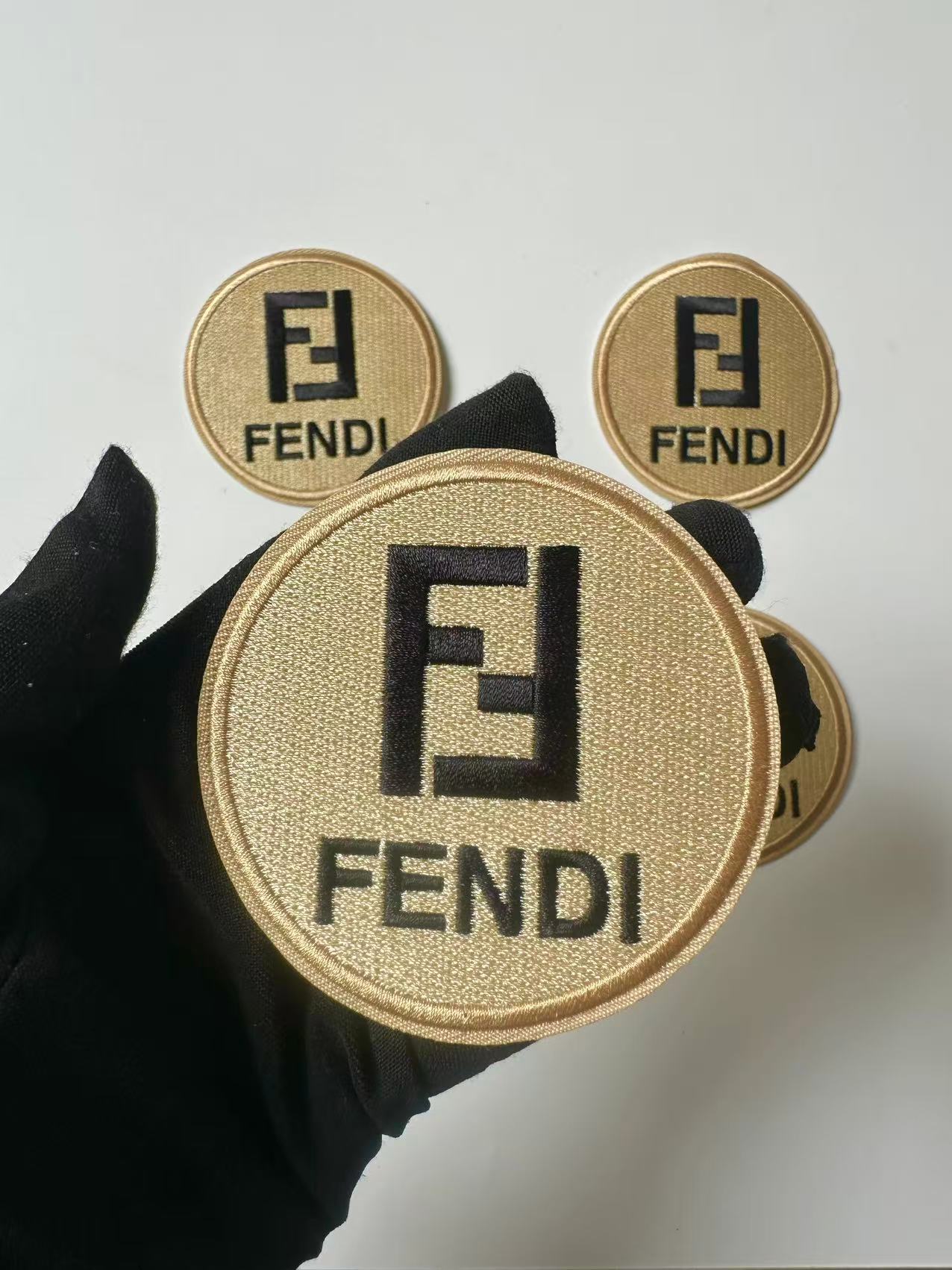 Craft Embroidery Fendi Jacquard Patches For Customized Clothing