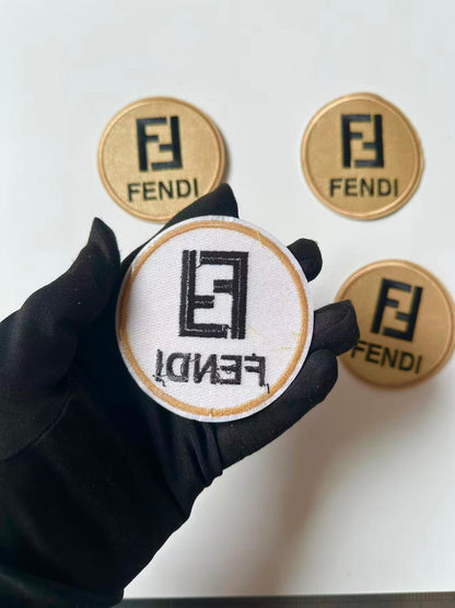 Craft Embroidery Fendi Jacquard Patches For Customized Clothing