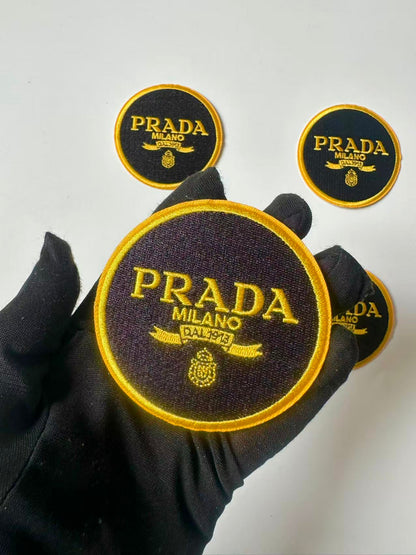 Craft Embroidery Prada Jacquard Patches For Customized Clothing