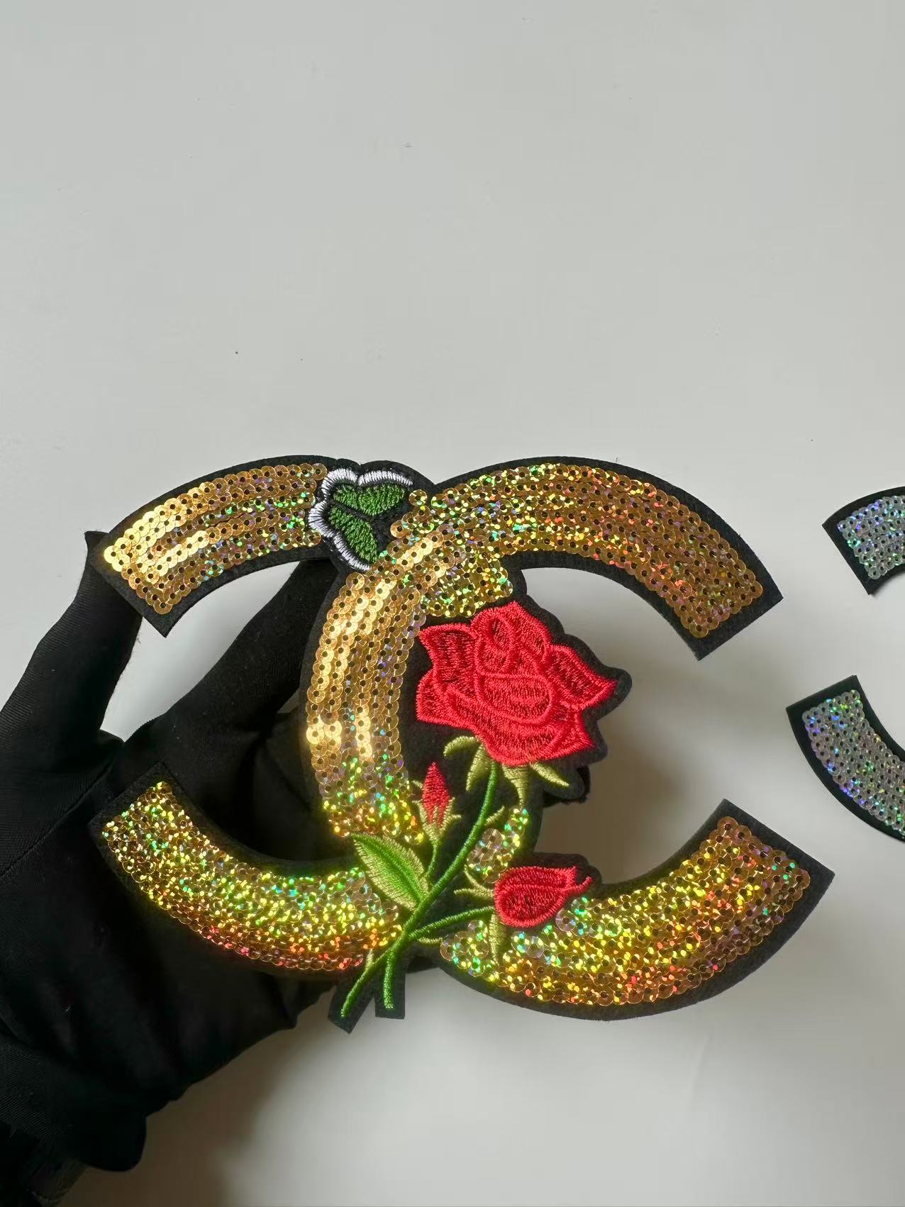Craft Chanel Embroidery Sequins Patches For Handmade Apparel