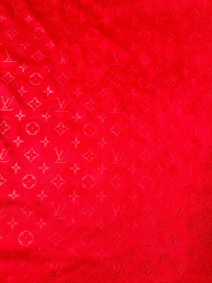 Craft LV Suede Fabric For Handmade Sneaker,Car Upholstery and Apparel By Yard(Red)