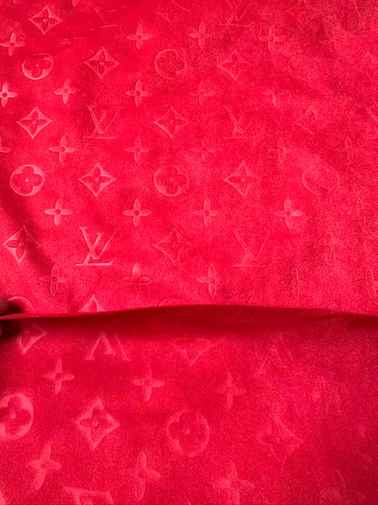 Craft LV Suede Fabric For Handmade Sneaker,Car Upholstery and Apparel By Yard(Red)