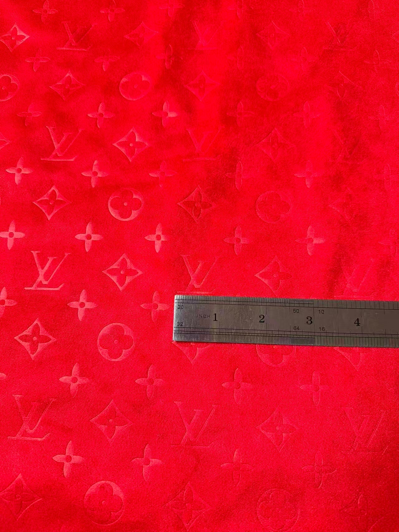 Craft LV Suede Fabric For Handmade Sneaker,Car Upholstery and Apparel By Yard(Red)
