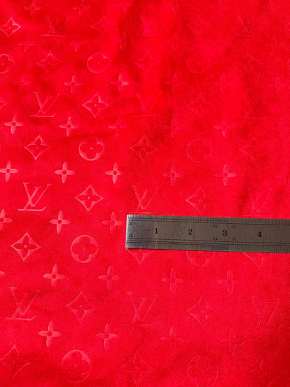 Craft LV Suede Fabric For Handmade Sneaker,Car Upholstery and Apparel By Yard(Red)