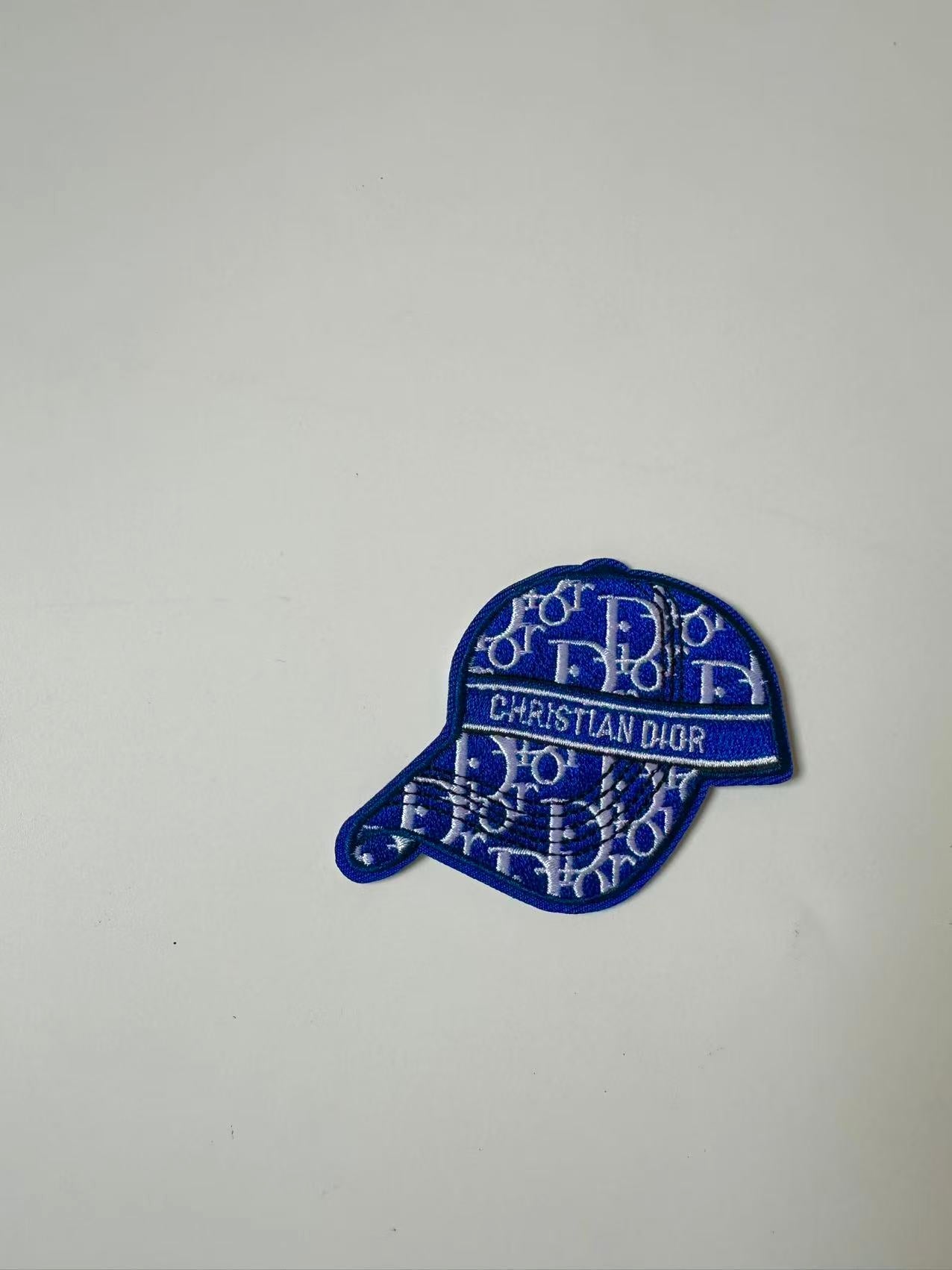 Craft Embroidery Blue Dior Jacquard Patches For Customized Apparel