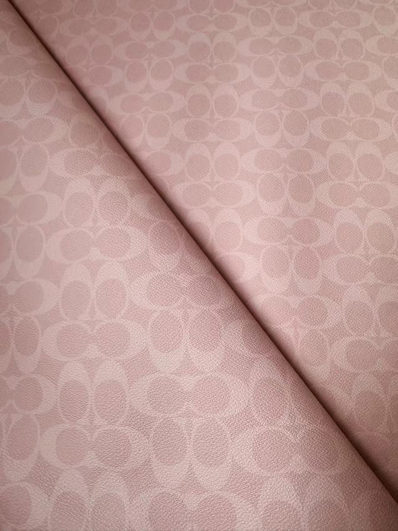 Classic Pink Color Coach Leather Fabric For Handmde Handicraft By Yards