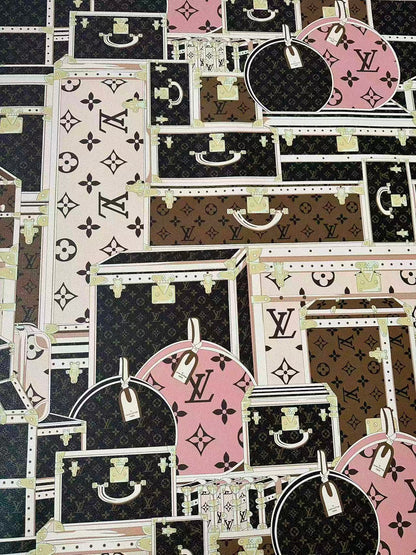 Craft LV Suitcase Leather Fabric For Handmade Shoes, Bag ,Upholstery Goods By Yard