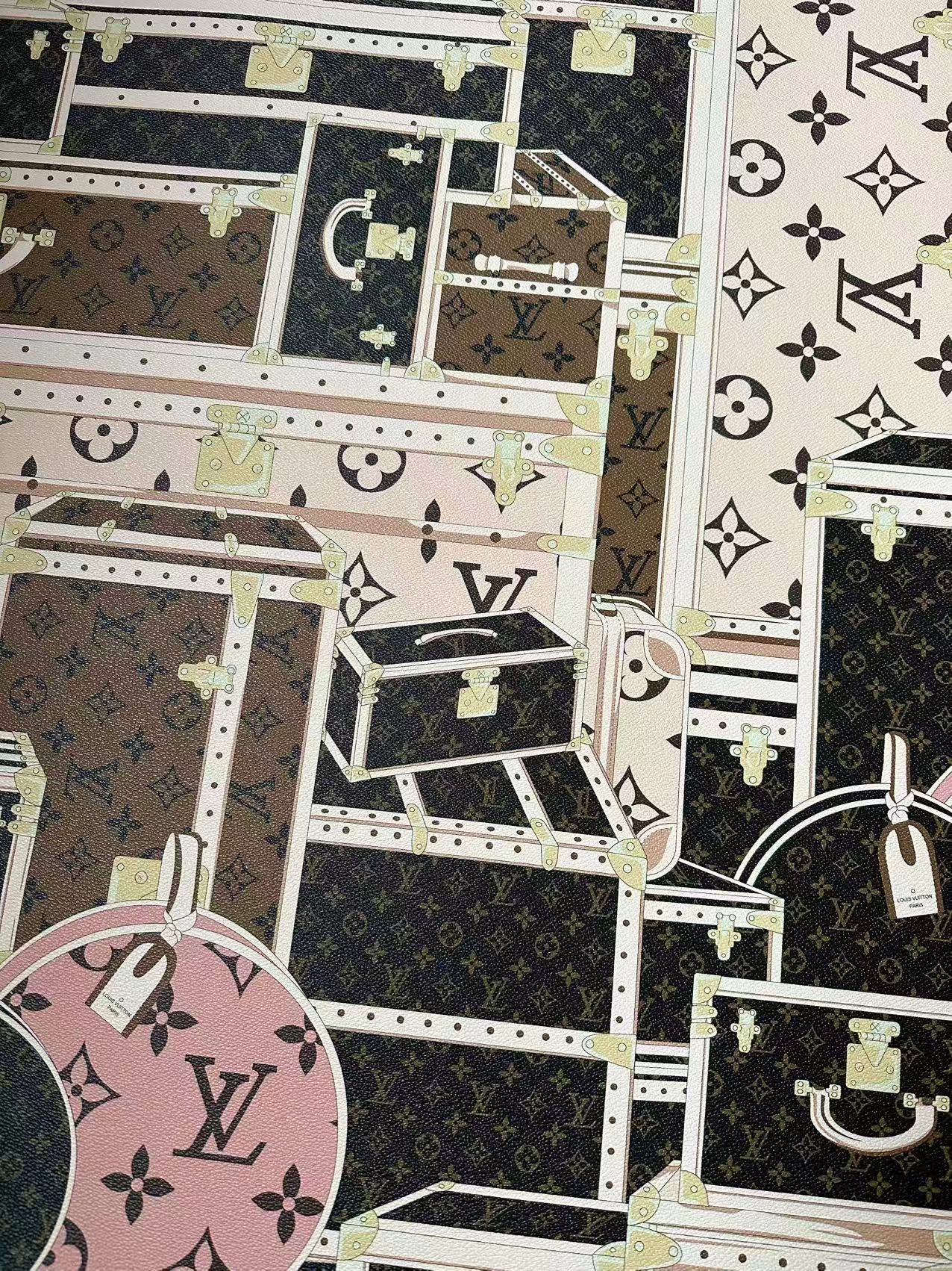 Craft LV Suitcase Leather Fabric For Handmade Shoes, Bag ,Upholstery Goods By Yard
