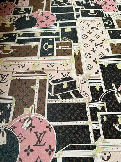 Craft LV Suitcase Leather Fabric For Handmade Shoes, Bag ,Upholstery Goods By Yard