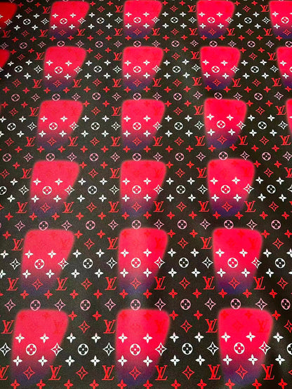 Fashion LV Hot Pink Dot Leather Fabric For Sneaker, DIY Goods By Yard