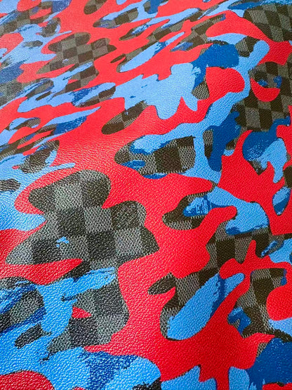 Fashion Louis Vuitton Damier Camouflage Leather Fabric For Handmade Sneaker, Upholstery Goods