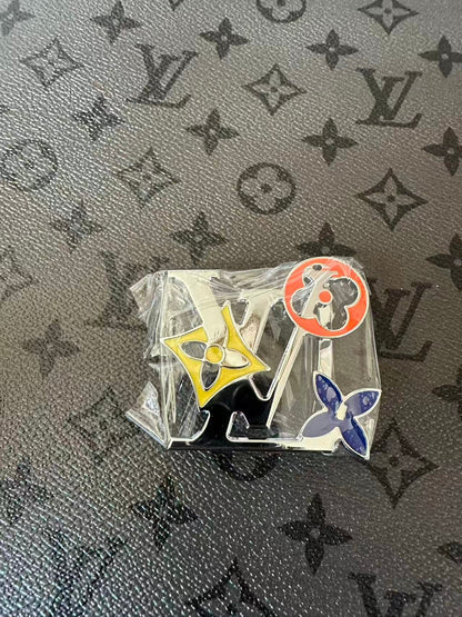 Fashion Sliver Colorful 4CM LV Steel Belt Head ,Belt Buckle For Handmade Leather Belt
