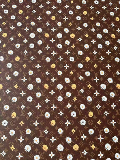 Craft LV With Point Flower Leather Fabric For Handmade Shoes, Sneaker Handicraft Goods By Yard