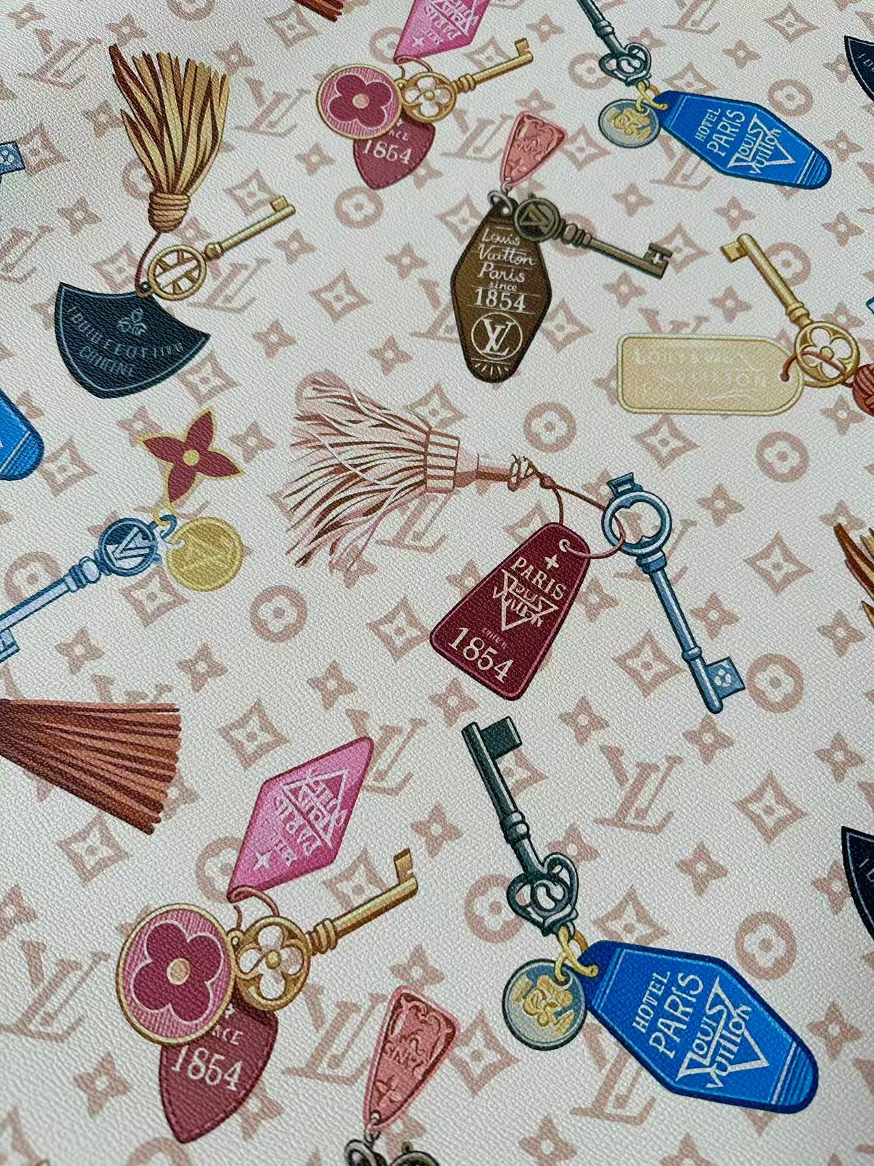 Fashion Colorful Key With LV Leather Fabric For Handmade Sneaker,Bag And Upholstery Goods