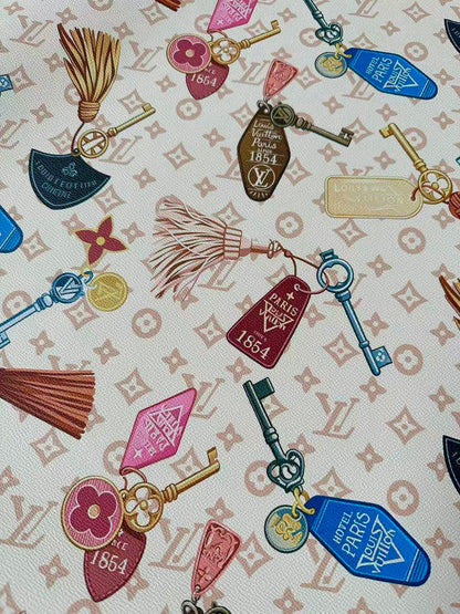 Fashion Colorful Key With LV Leather Fabric For Handmade Sneaker,Bag And Upholstery Goods