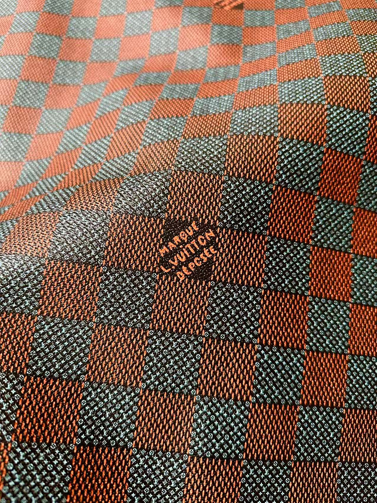 Fashion LV Damier Leather Fabric For Handmade Shoes, Upholstery DIY Goods By Yard