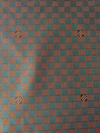 Fashion LV Damier Leather Fabric For Handmade Shoes, Upholstery DIY Goods By Yard