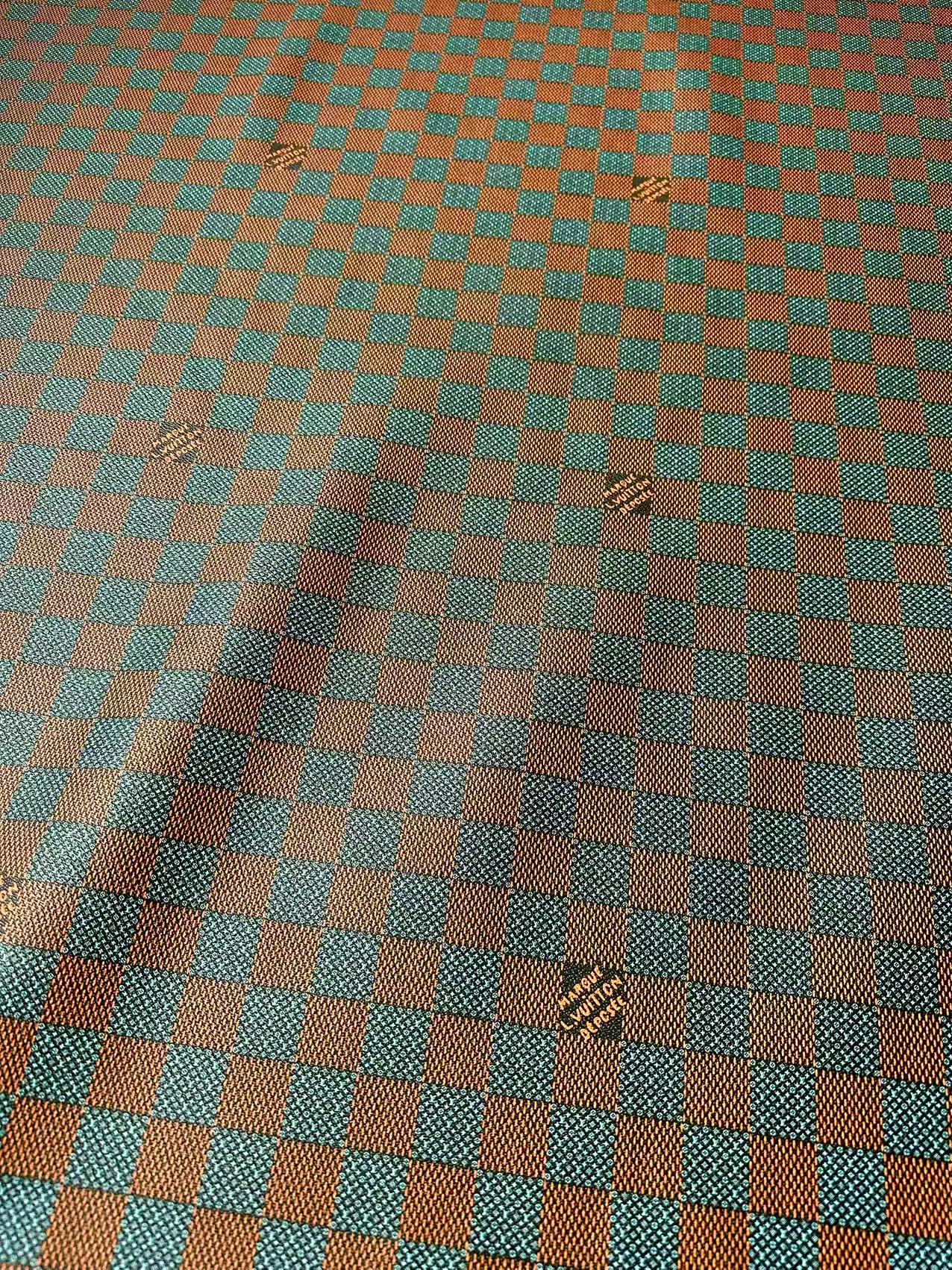 Fashion LV Damier Leather Fabric For Handmade Shoes, Upholstery DIY Goods By Yard