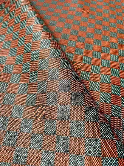Fashion LV Damier Leather Fabric For Handmade Shoes, Upholstery DIY Goods By Yard
