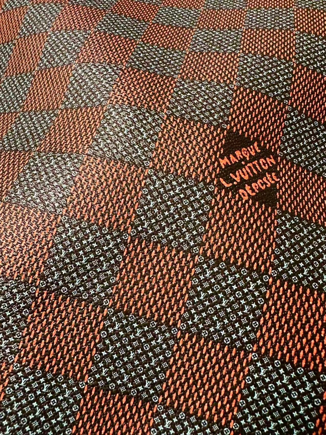 Fashion LV Damier Leather Fabric For Handmade Shoes, Upholstery DIY Goods By Yard