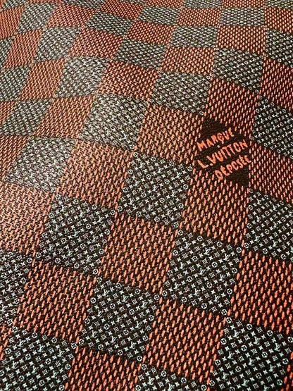Fashion LV Damier Leather Fabric For Handmade Shoes, Upholstery DIY Goods By Yard