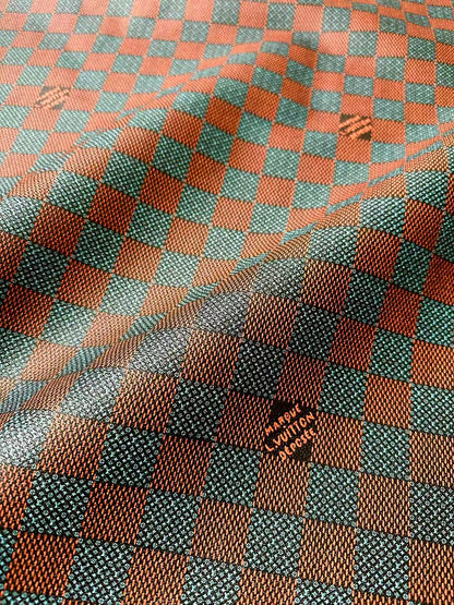 Fashion LV Damier Leather Fabric For Handmade Shoes, Upholstery DIY Goods By Yard