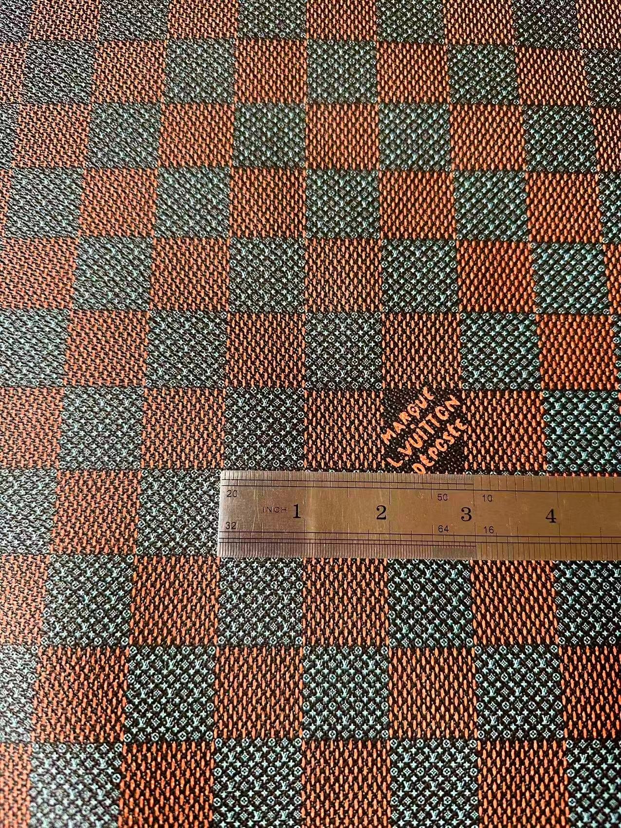Fashion LV Damier Leather Fabric For Handmade Shoes, Upholstery DIY Goods By Yard