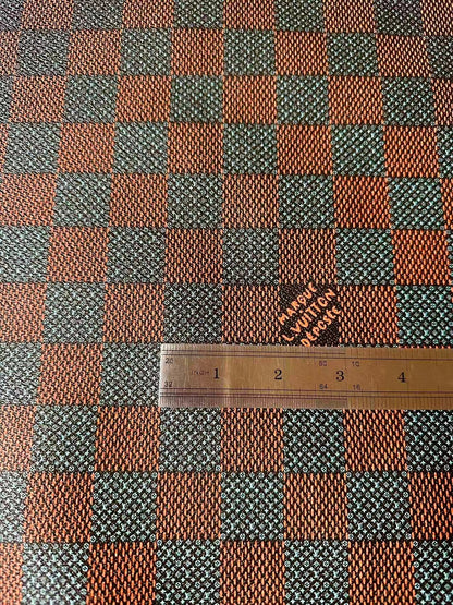 Fashion LV Damier Leather Fabric For Handmade Shoes, Upholstery DIY Goods By Yard