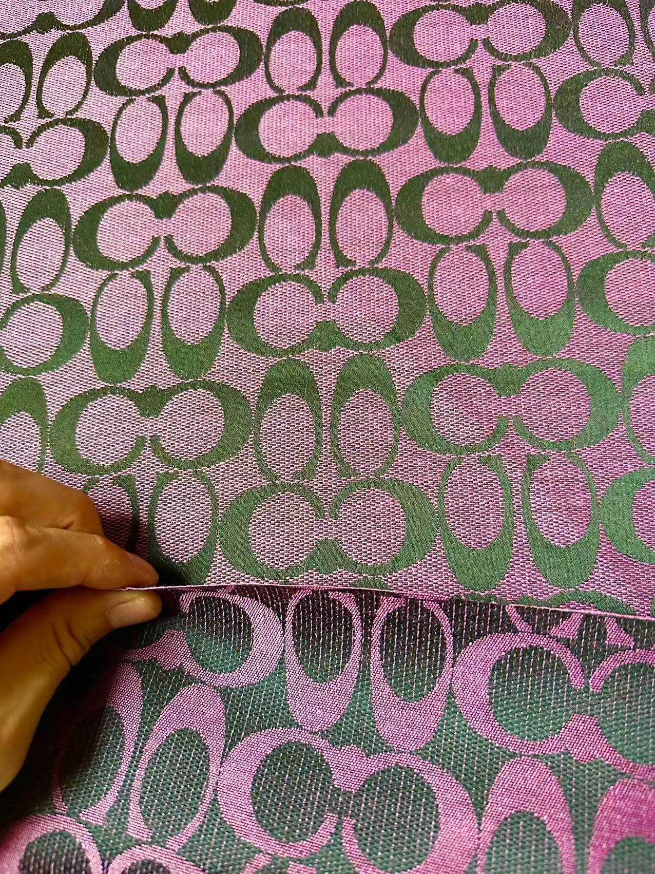 Classic Coach Jacquard Cloth Fabric For Handmade Clothing ,Bags ,Shoes Hat By Yards(Purple)