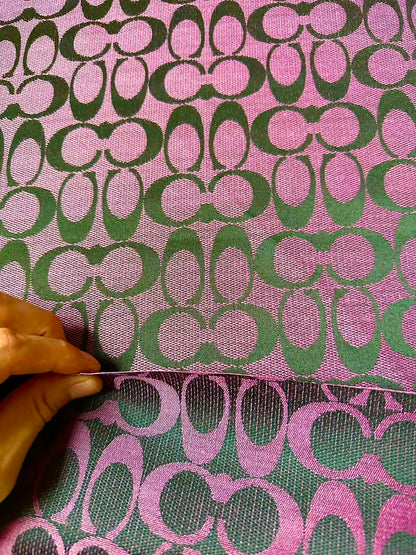 Classic Coach Jacquard Cloth Fabric For Handmade Clothing ,Bags ,Shoes Hat By Yards(Purple)