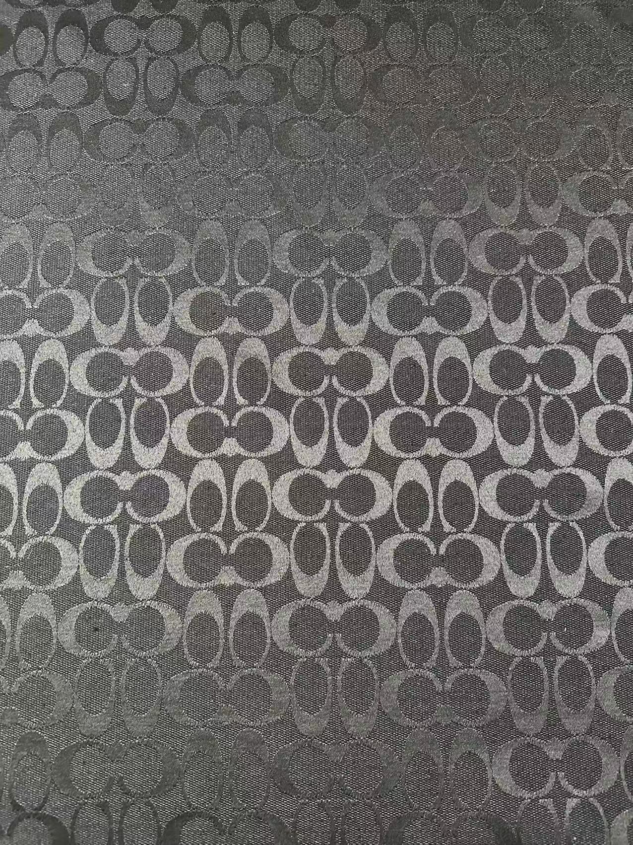 Classic Coach Jacquard Cloth Fabric For Handmade Clothing ,Bags ,Shoes Hat By Yards(Black)