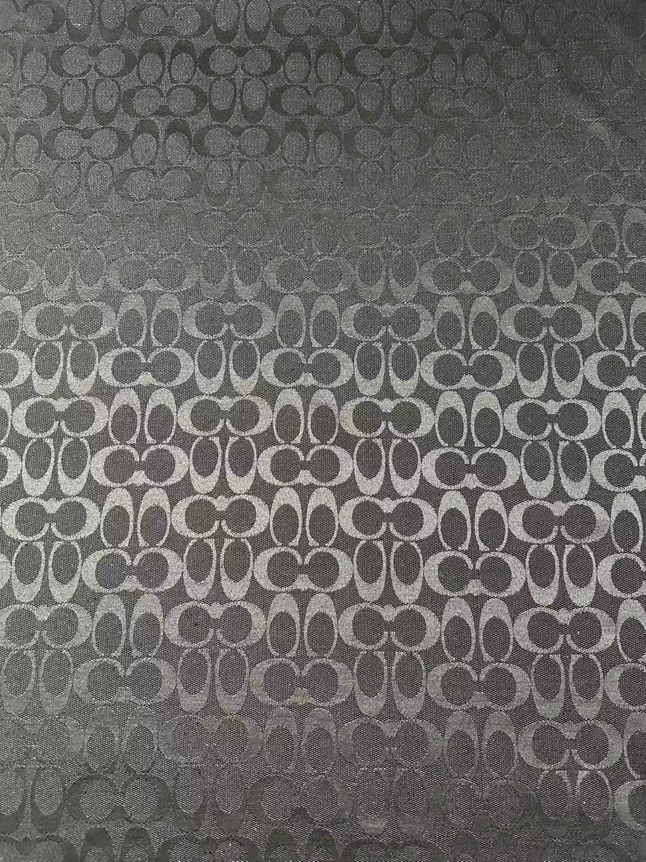 Classic Coach Jacquard Cloth Fabric For Handmade Clothing ,Bags ,Shoes Hat By Yards(Black)
