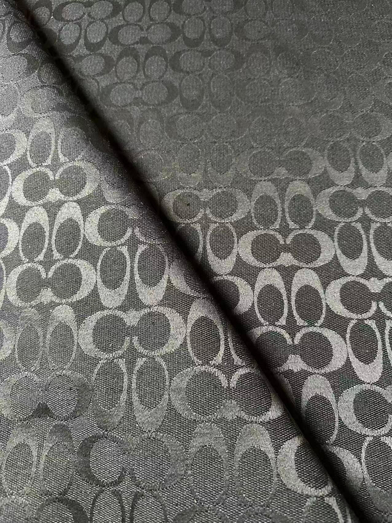 Classic Coach Jacquard Cloth Fabric For Handmade Clothing ,Bags ,Shoes Hat By Yards(Black)
