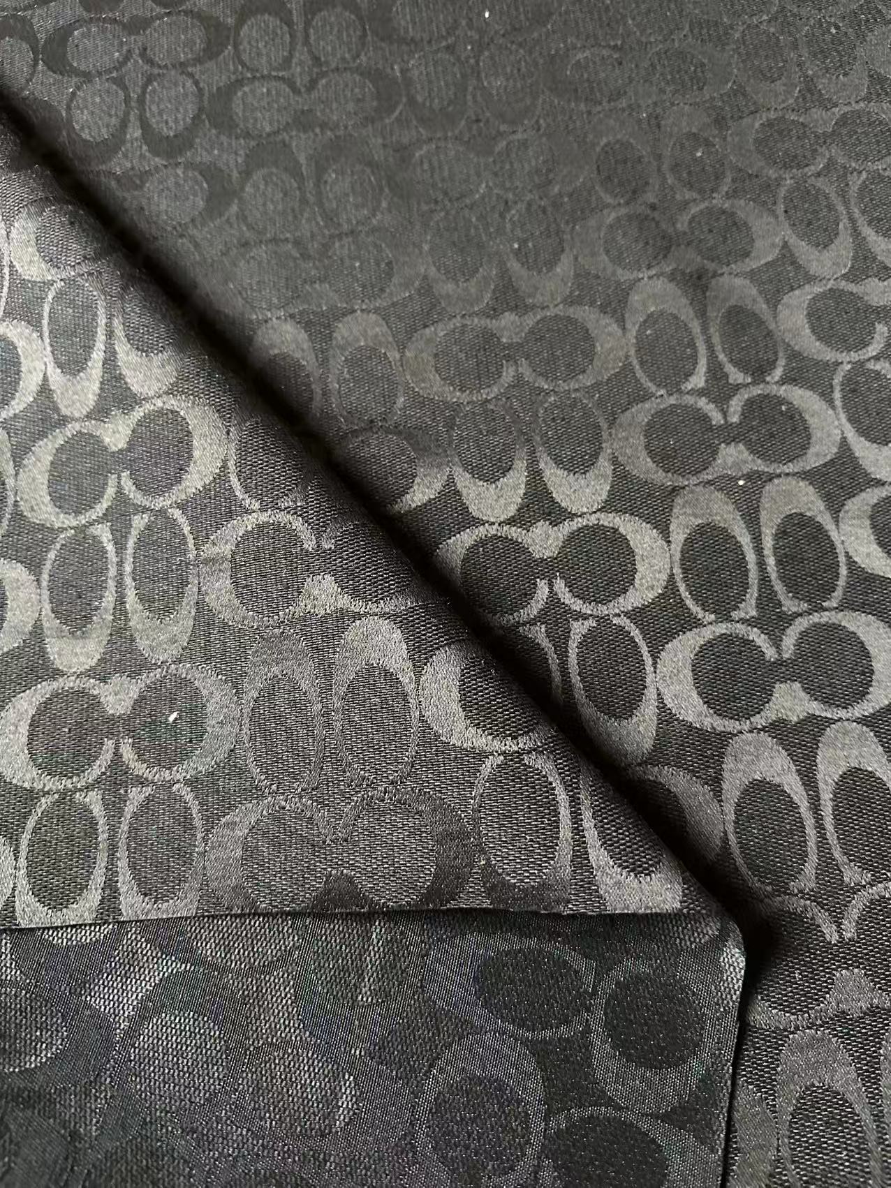 Classic Coach Jacquard Cloth Fabric For Handmade Clothing ,Bags ,Shoes Hat By Yards(Black)
