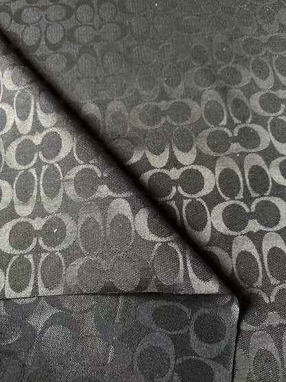 Classic Coach Jacquard Cloth Fabric For Handmade Clothing ,Bags ,Shoes Hat By Yards(Black)