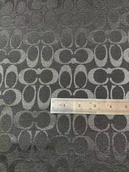 Classic Coach Jacquard Cloth Fabric For Handmade Clothing ,Bags ,Shoes Hat By Yards(Black)