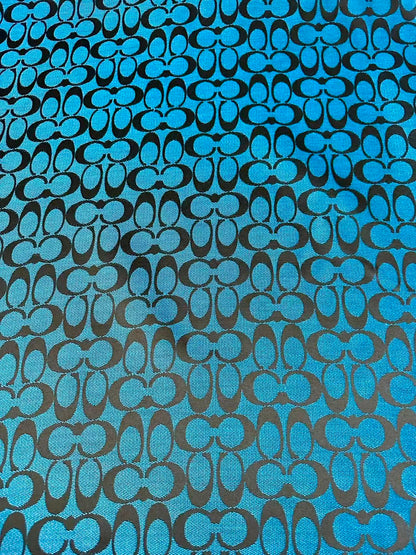Classic Coach Jacquard Cloth Fabric For Handmade Clothing ,Bags ,Shoes Hat By Yards(Blue)