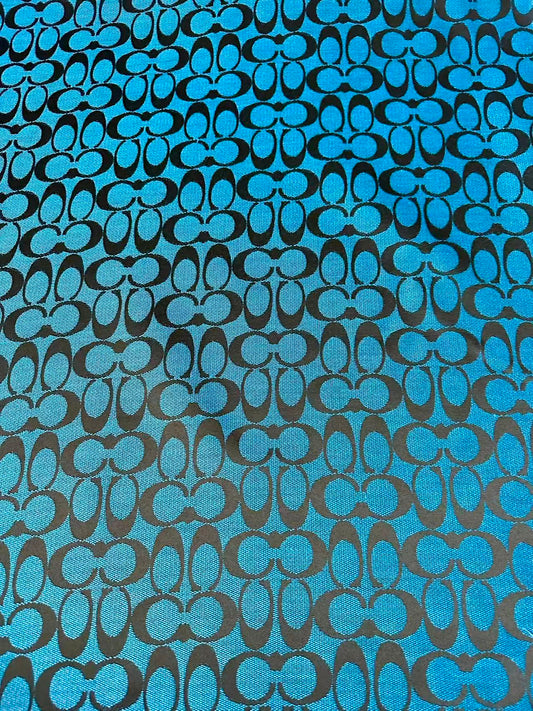 Classic Coach Jacquard Cloth Fabric For Handmade Clothing ,Bags ,Shoes Hat By Yards(Blue)
