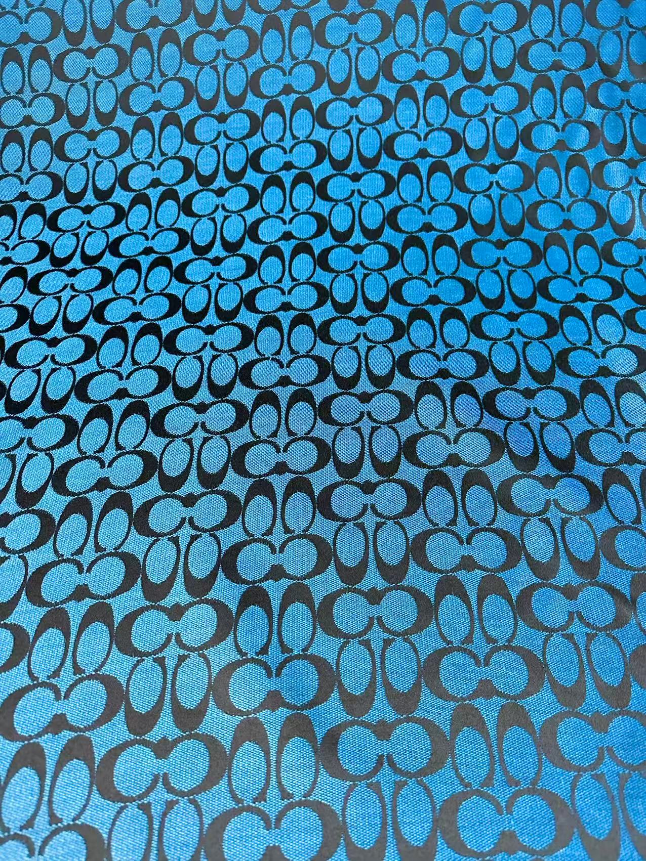 Classic Coach Jacquard Cloth Fabric For Handmade Clothing ,Bags ,Shoes Hat By Yards(Blue)