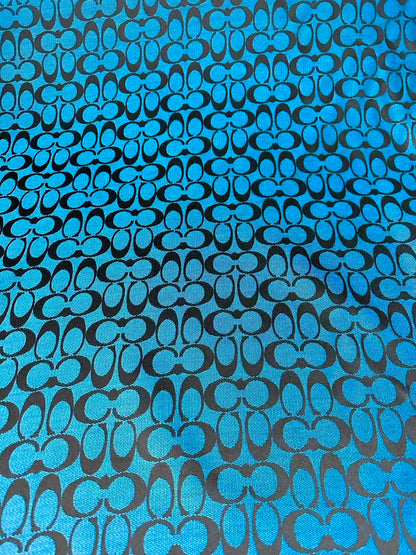Classic Coach Jacquard Cloth Fabric For Handmade Clothing ,Bags ,Shoes Hat By Yards(Blue)