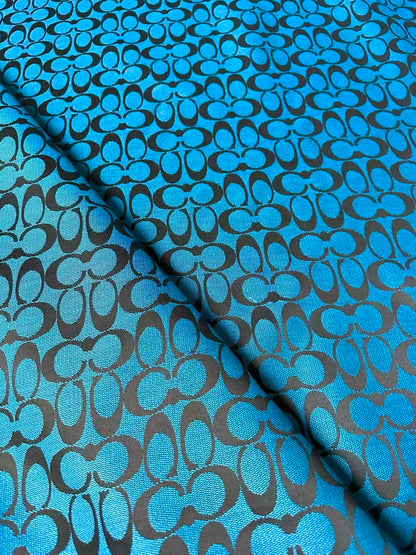 Classic Coach Jacquard Cloth Fabric For Handmade Clothing ,Bags ,Shoes Hat By Yards(Blue)