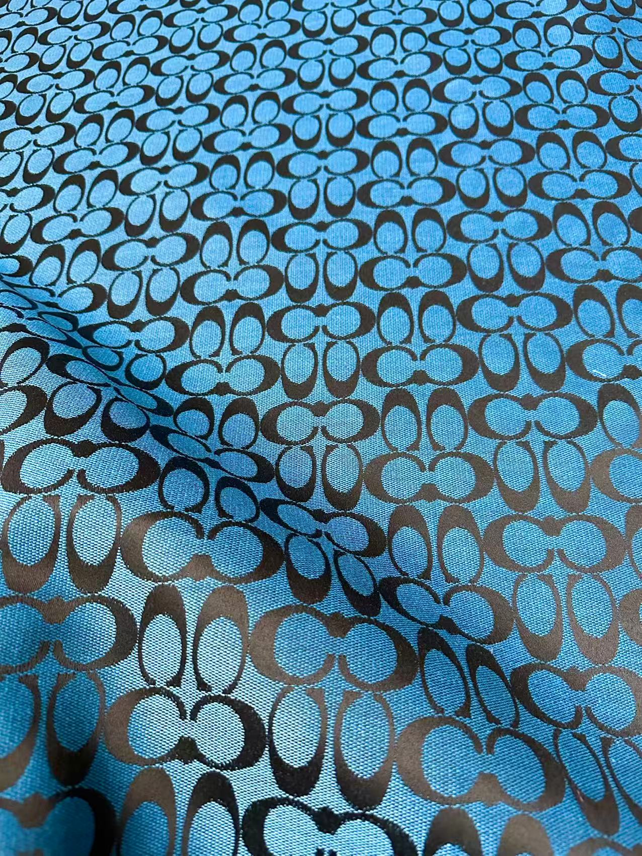Classic Coach Jacquard Cloth Fabric For Handmade Clothing ,Bags ,Shoes Hat By Yards(Blue)