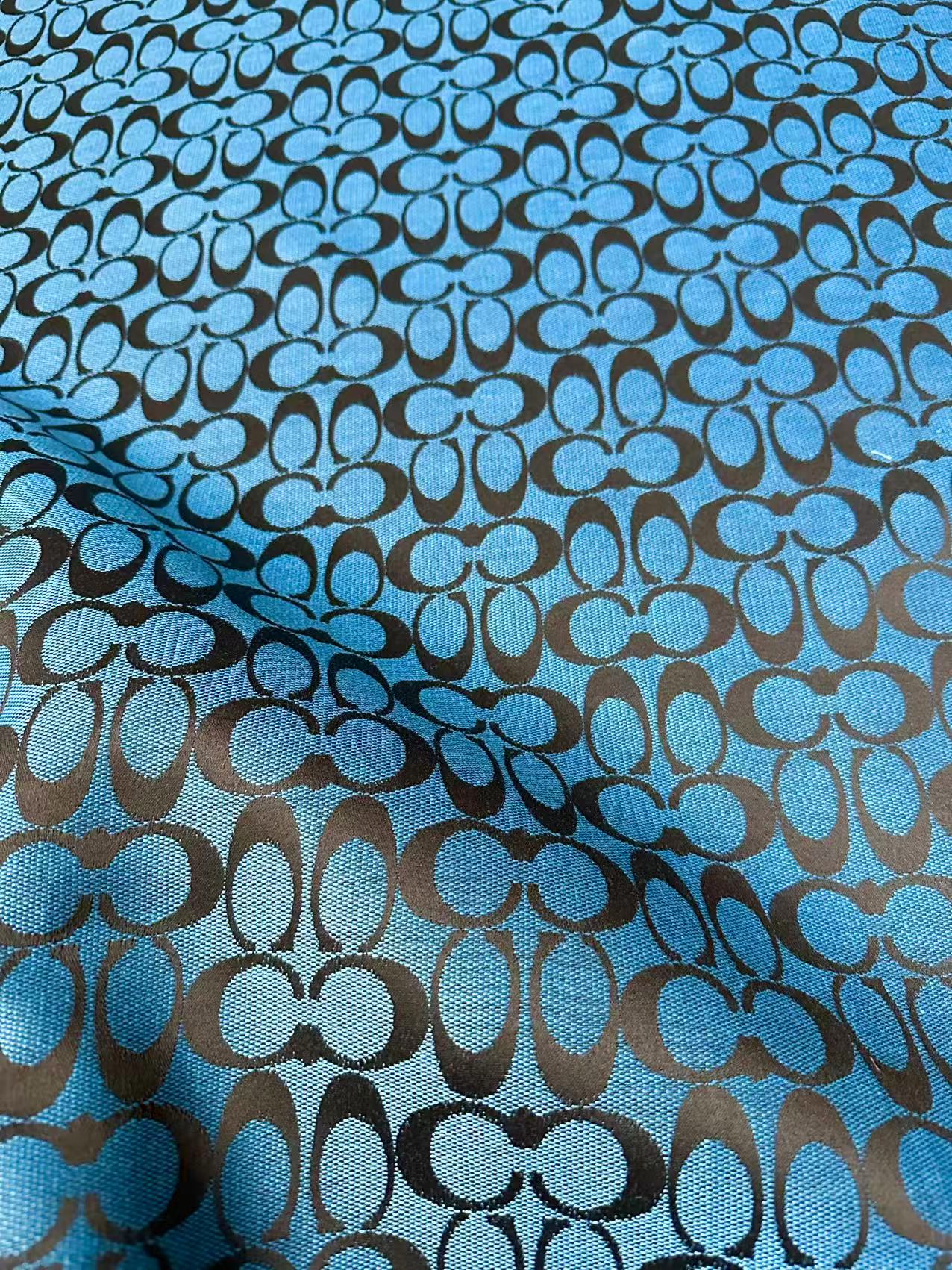 Classic Coach Jacquard Cloth Fabric For Handmade Clothing ,Bags ,Shoes Hat By Yards(Blue)