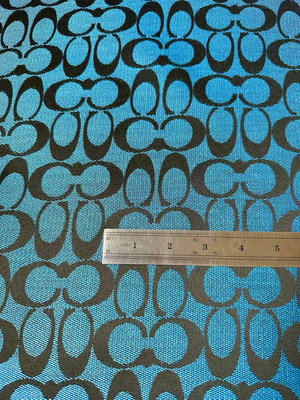 Classic Coach Jacquard Cloth Fabric For Handmade Clothing ,Bags ,Shoes Hat By Yards(Blue)