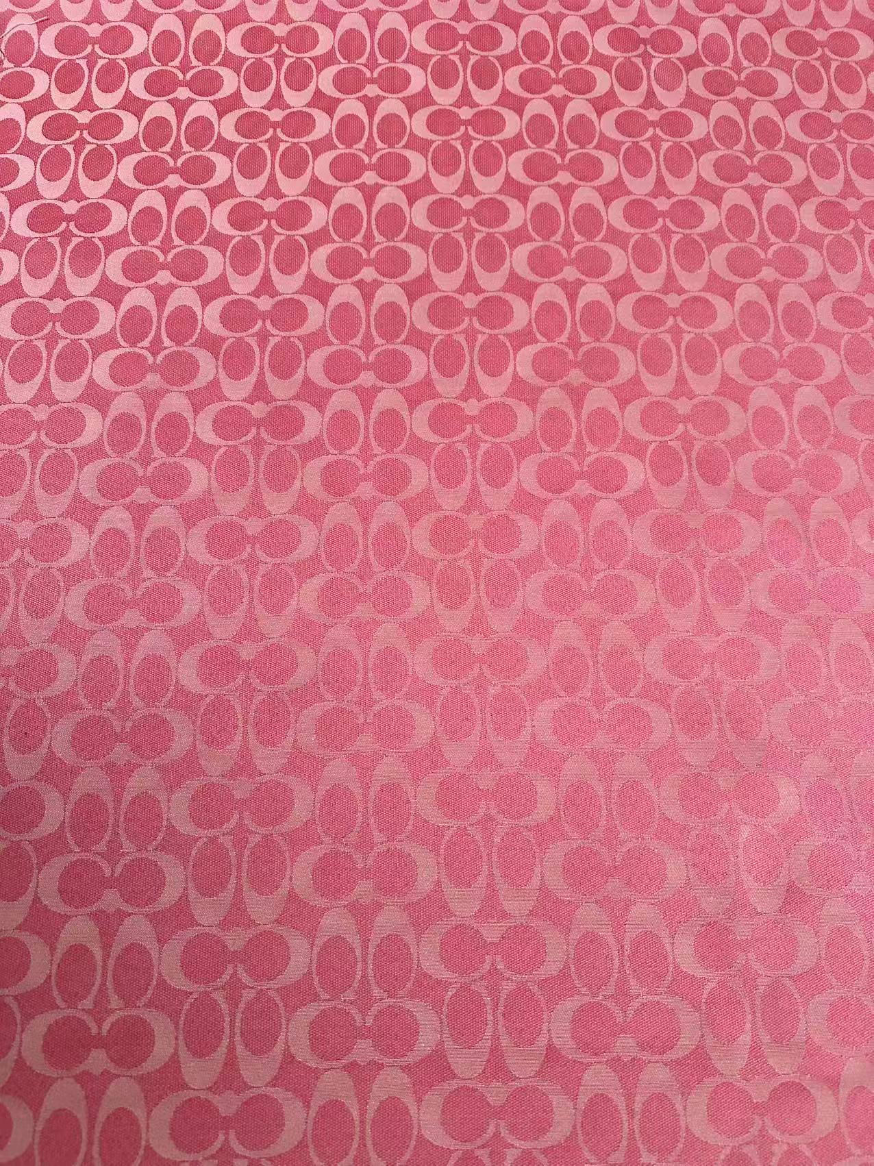 Classic Coach Jacquard Cloth Fabric For Handmade Clothing ,Bags ,Shoes Hat By Yards(Pink)