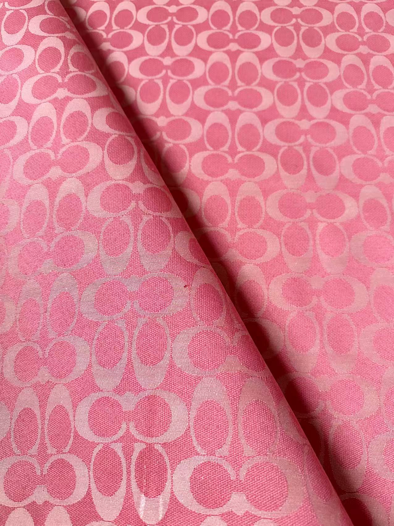 Classic Coach Jacquard Cloth Fabric For Handmade Clothing ,Bags ,Shoes Hat By Yards(Pink)